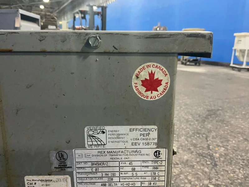 REX POWER MAGNETICS 45 KVA TRANSFORMER  -  BA45HCA/Z