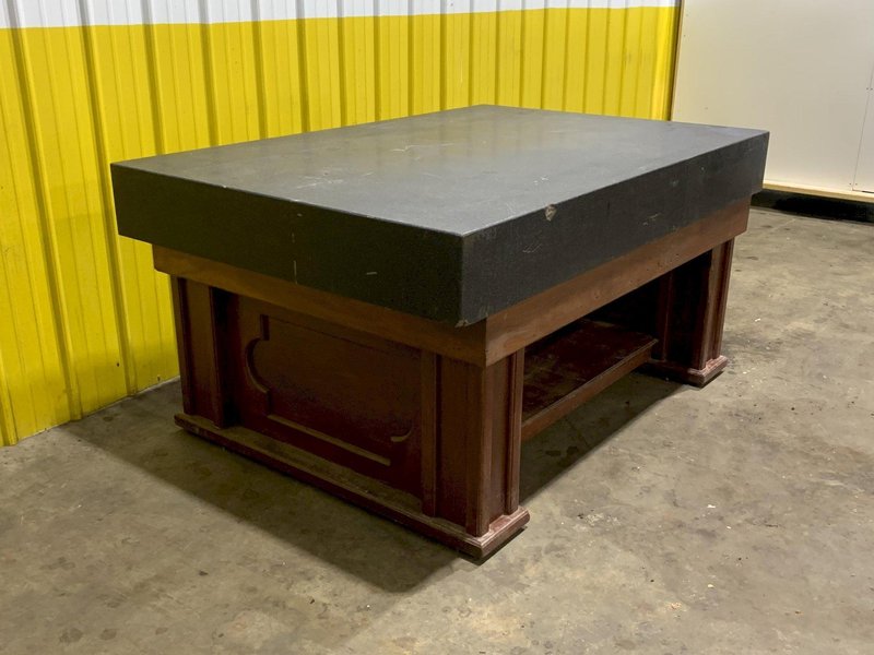 6&#039; X 4&#039; X 8.5&quot; BLACK GRANITE PRECISION LAYOUT SURFACE PLATE WITH STAND: STOCK 16236