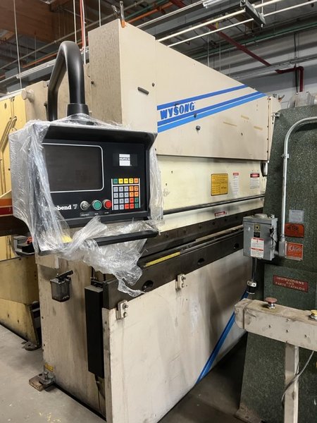 60 Ton x 8’ Wysong MTH60-96 CNC Hydraulic Press Brake -Hurco Autobend 7 Control, Bottom Die Rail