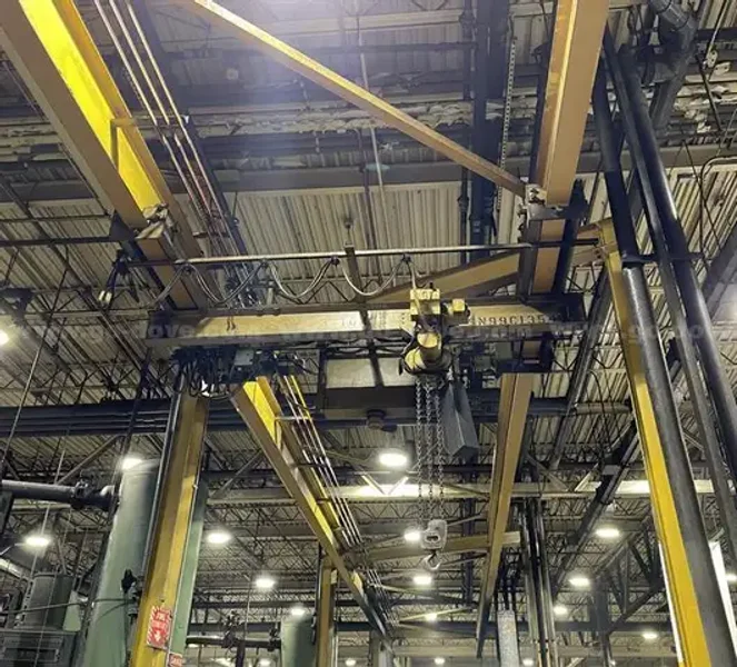 3 TON X 14&#039; WIDE X 130&#039; LONG MPH / BUDGIT OVERHEAD FREE STANDING CRANE SYSTEM: STOCK #20675