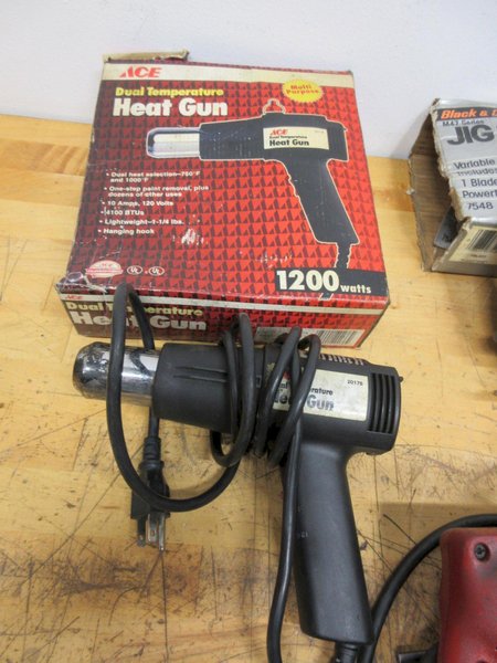 Corded Power Tools, Milwaukee Drill, 7-1/4" Skilsaw, Black &amp; Decker Jigsaw, Weller Soldering Iron, Ace Heat Gun- Auction Item