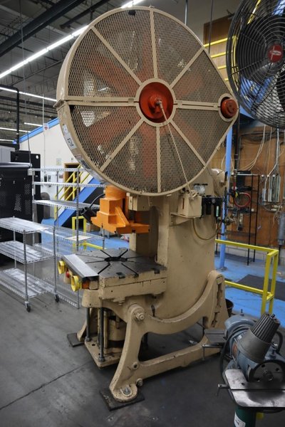 Bliss 21-1/2 OBI Punch Press, 60 Ton Back Geared, 3.75" Stroke, Air Clutch Brake