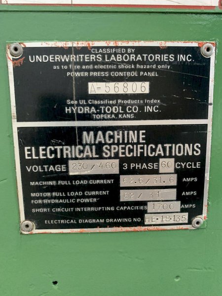 10' X 1/4" HTC MODEL 250-10A HYDRAULIC POWER SQUARING SHEAR. STOCK # 0684224.