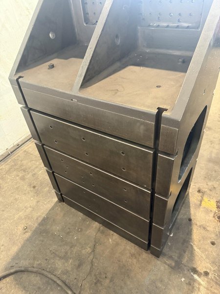 36" WIDE X 60" TALL X 24" DEEP T-SLOTTED ANGLE PLATE SET. STOCK # 0222426