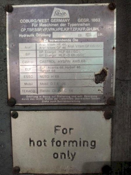 160 TON LASCO MODEL VPA-160 PREFORM HYDRAULIC FORGING PRESS: STOCK #16883