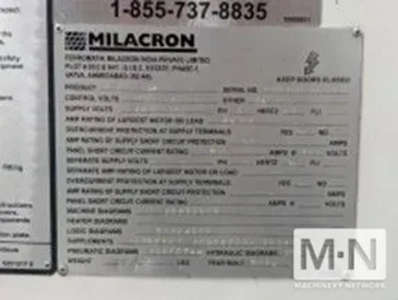 125 TON 7.6 OZ CINCINNATI MTS125 INJECTION MOLDING MACHINE, 2014