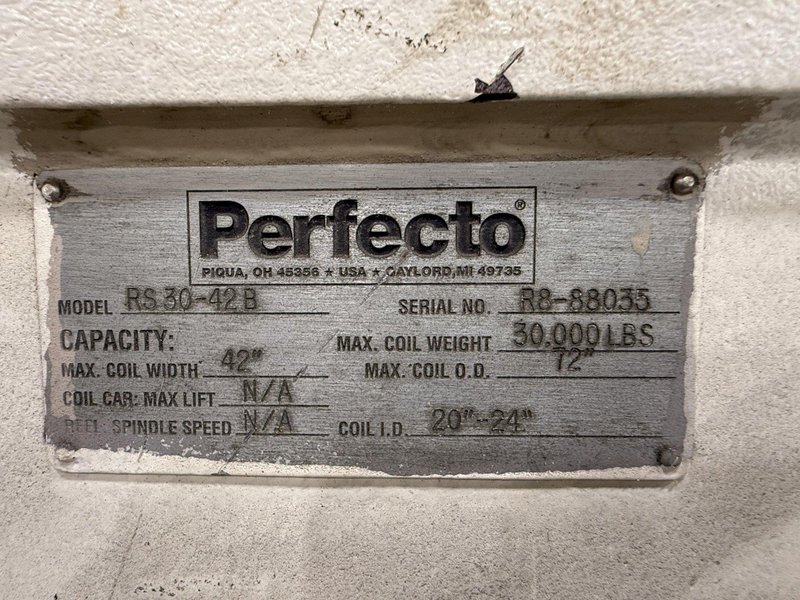 30,000 lbs. x 42&quot; Perfecto Servo - Conventional Coil Feed Line For Metal Stamping