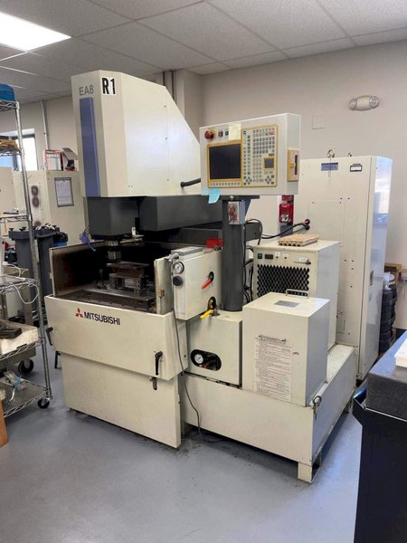 Mitsubishi EA8M CNC EDM, 2002 – 3R Chuck, B10 Auto Lubrication, Glass Scale Feedback, Rotary Encoder, Chiller, Fire Extinguisher, High Speed Positioning, Intelligent AC Servo Drive Motor