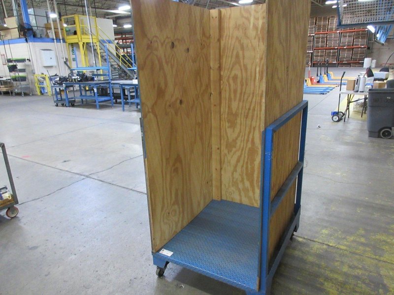 Metal Rolling Flat Storage Cart with Plywood Sides- Auction Item