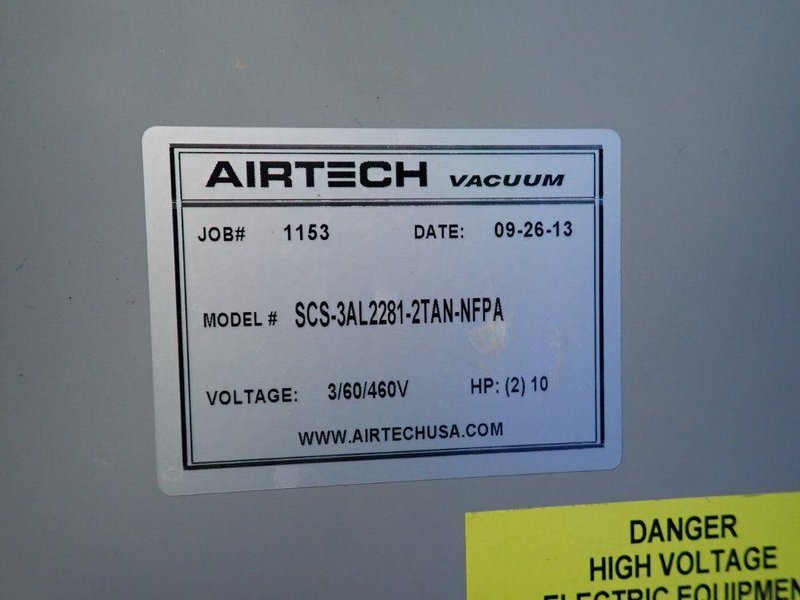 AIRTECH 160 GAL VACUUM PUMP  -  SCS-3AL2281-2TAN-N-FPA
