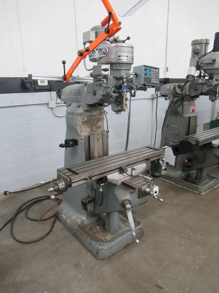 Bridgeport 1J Vertical Knee Mill, Acu-Rite Millmate 2-Axis DRO, X-Axis Power Feed, Power Quill Feed
