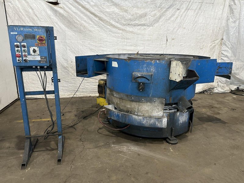 12 C.U. F.T  VL/RAMPE SB-12-CWC VIBRATORY FINISHER. STOCK # 0151824.