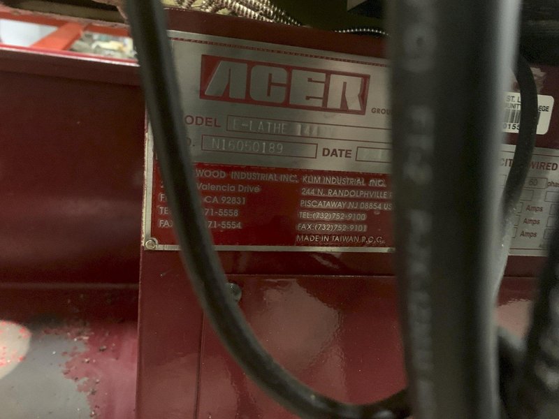 Acer E-Lathe 1440V High Speed "Inverter Drive" Engine Lathe, SN N16050189.
