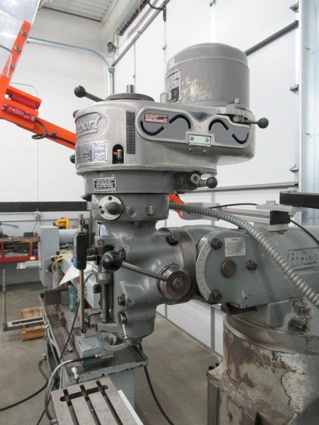 Bridgeport 1J Vertical Knee Mill, Acu-Rite Millmate 2-Axis DRO, X-Axis Power Feed, Power Quill Feed