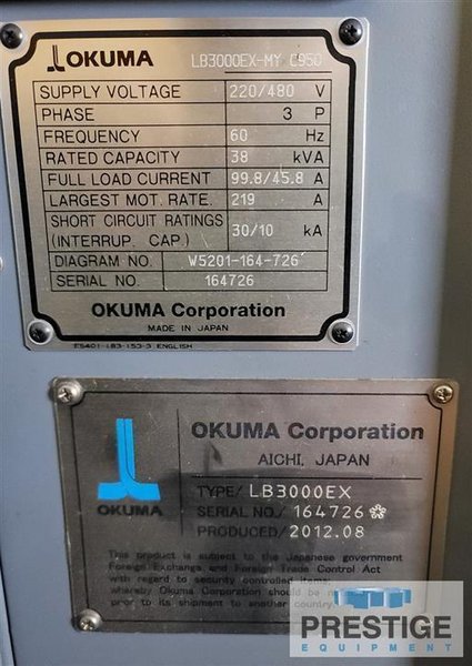 Okuma LB-3000EX-MY 950 CNC Turning and Milling Center