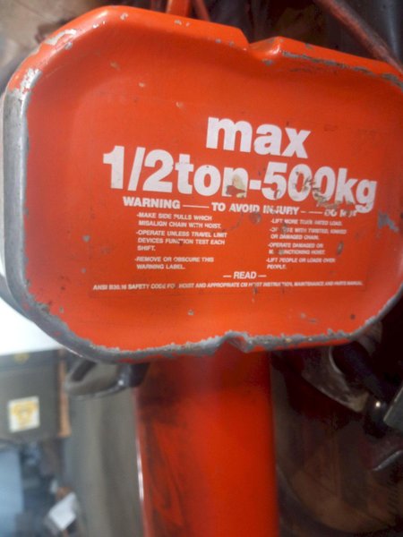 1/2-1,000LB TON CM VALUESTAR WF HOIST 110 VOLT. STOCK # 1010424