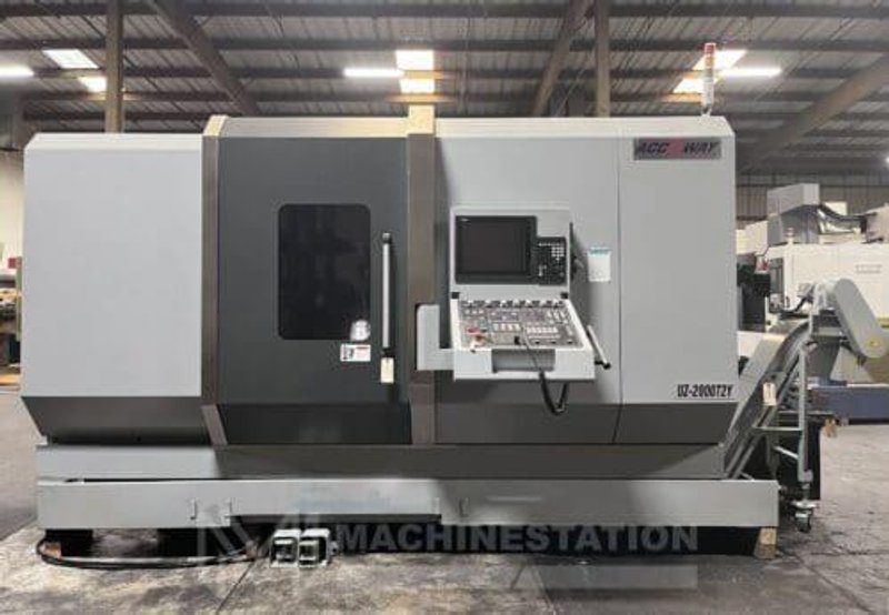 Accuway UZ-2000T2Y CNC Lathe – Y Axis Twin Spindle Twin Turret