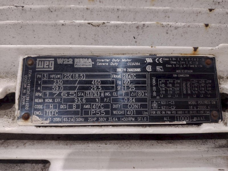25 HP WEG MOTOR &amp; DRIVE: STOCK #22078