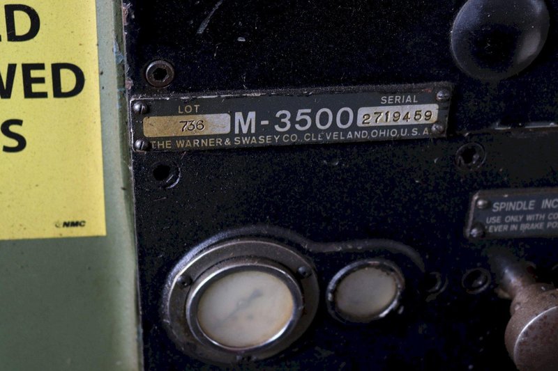 3A WARNER &amp; SWASEY SADDLE TYPE TURRET LATHE: STOCK #73423