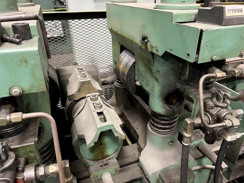 12 ROLL MEECO MODEL #12-12-TPVC (HD3) 2-PLANE SHAPE, ROD &amp; FLAT STOCK ROTARY STRAIGHTENING &amp; CHAMFER SYSTEM: STOCK #18428
