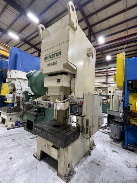 150 ton Minster Model# OBS-150 Mechanical Metal Stamping Press For Sale, Year 2000