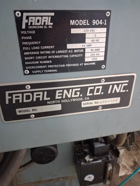 1987 Fadal VMC-40 904-1 CNC Vertical Machining Center 22"x16"x20" 7,500 RPM 20 ATC Calmotion USB $9,900 FOB San Jacinto, CA