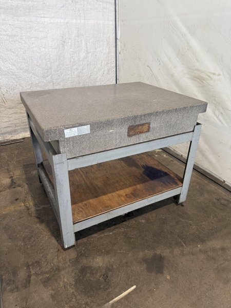48" X 36" X 8" GRANITE SURFACE PLATE W/ STAND. STOCK # 0112626.