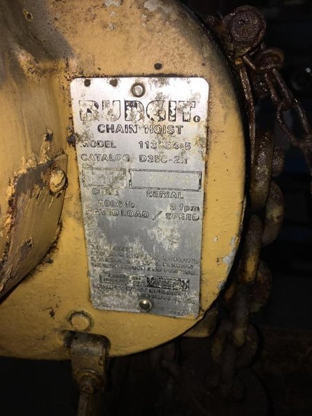 1 TON BUDGIT ELECTRIC CHAIN HOIST