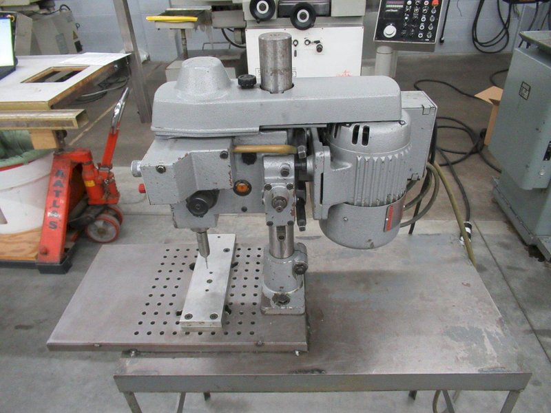 SpeedyCut ST-0 Tapping Machine with 5" Throat W/ Foot Pedal, Mounted On Metal Table