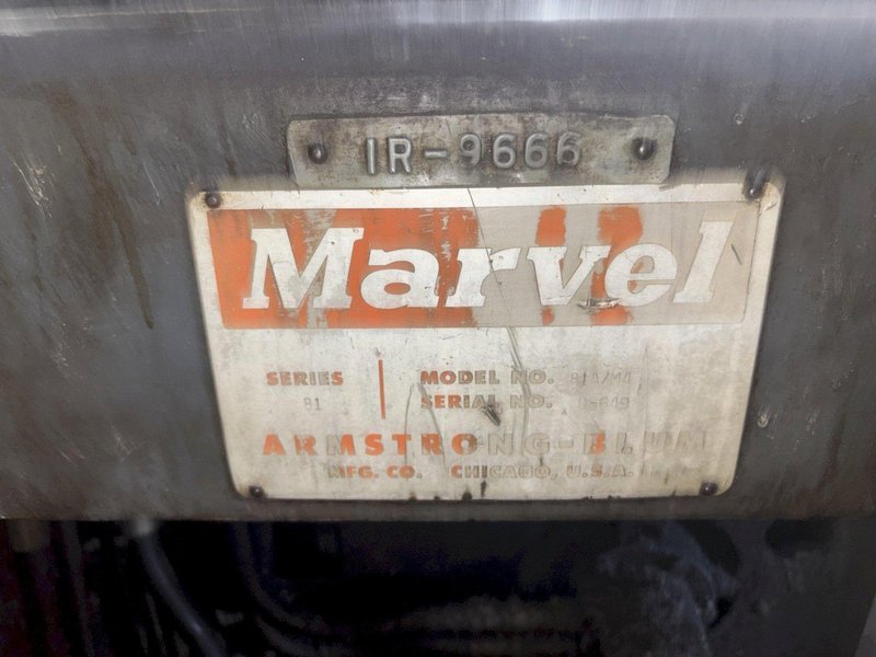 18” X 20” MARVEL MODEL #81/M4 AUTOMATIC MITRE HEAD VERTICAL BAND SAW &amp; FEED TABLE: STOCK #23277