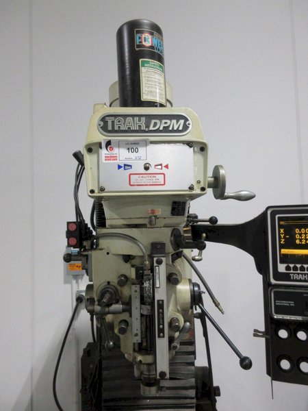Trak DPM Bed Mill with A.G.E 3 Control Unit, 2 Axis CNC with Power Quill and Z axis Scale- Auction Item