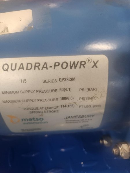 JAMESBURY QUARDA-POWER X PENUMATIC ACTUATOR QPX3C/M NNB