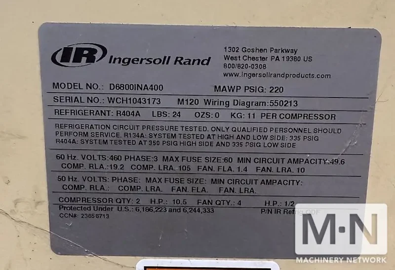 250HP Ingersoll Rand RS185ie-W125 Rotary Screw Air Compressor