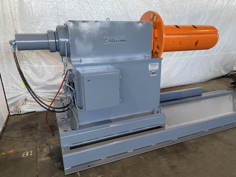 20,000 LBS X 48&quot; DAHLSTROM MODEL #20H-48-2024 POWERED HYDRAULIC UNCOILER &amp; PEELER TABLE: STOCK #16210