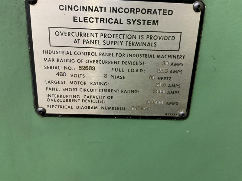 90 TON X 8' CINCINNATI CNC HYDRAULIC PRESS BRAKE: STOCK #80720