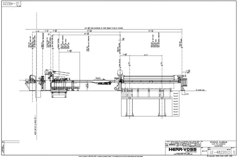 60" X .105" X 40,000 LB HERR VOSS HIGH SPEED CUT TO LENGTH LINE : YOBRO 26152
