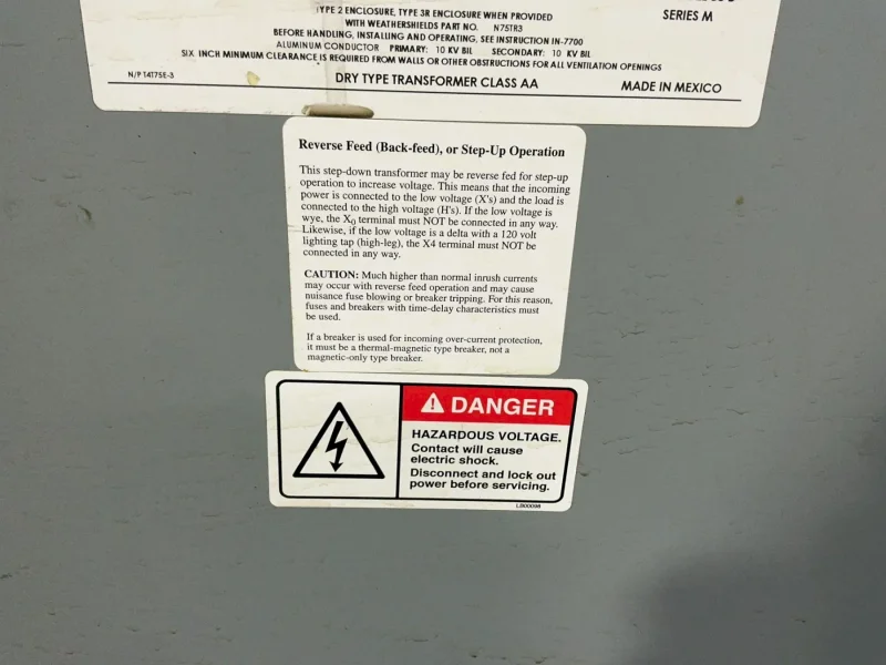 POWERTRAN 75 KVA TRANSFORMER   -  3PTN40-75K-EE