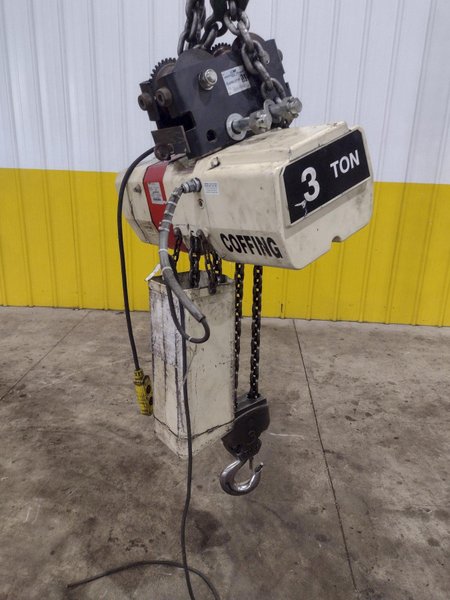 3 TON COFFING MODEL #EC6010 ELECTRIC CHAIN HOIST WITH TROLLEY: STOCK #23146