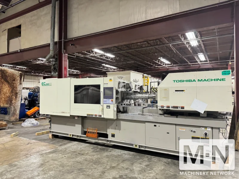 240 TON 9.28 OZ TOSHIBA MODEL EC240NIIV30-6A SILICONE LIM INJECTION MOLDING MACHINE MFG 2007