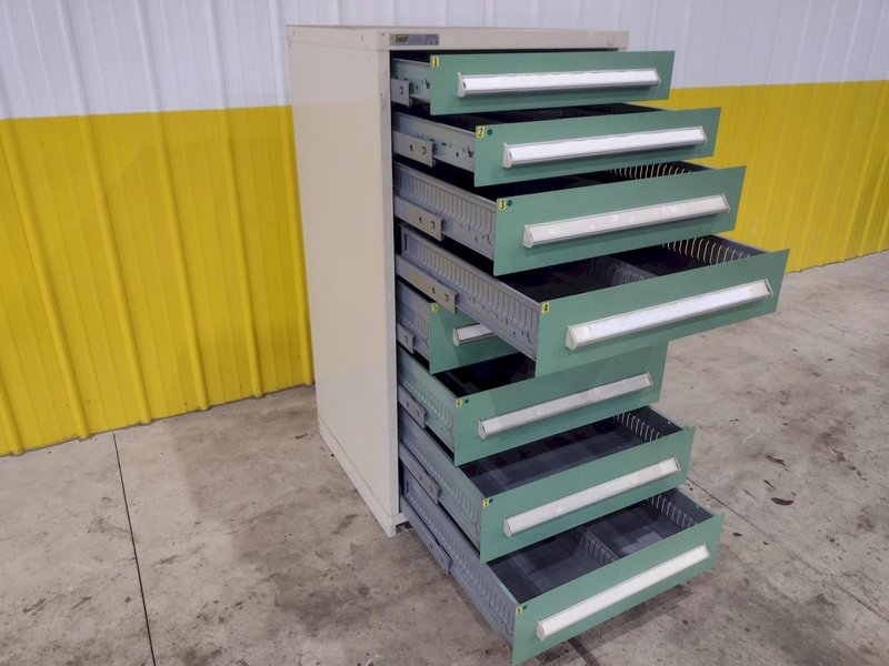 8 DRAWER VIDMAR INDUSTRIAL STORAGE CABINET 30" X 27.5" X 59": STOCK #21549 (18 AVAILABLE)
