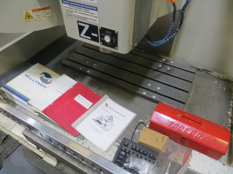 Milltronics Partner MM18 Vertical CNC Machining Center W Milltronics 7200 Control, 16 Station Carousel Tool Changer, Coolant Tank &amp; Pump and MORE!- Auction Item