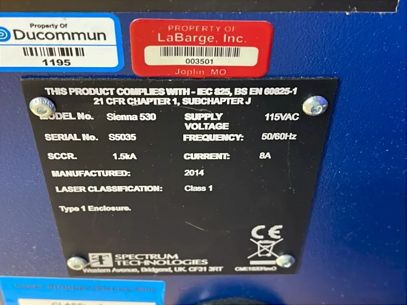 SPECTRUM TECHNOLOGIES LASER WIRE STRIPPING SYSTEM ASSEMBLY  -  SIENNA 530