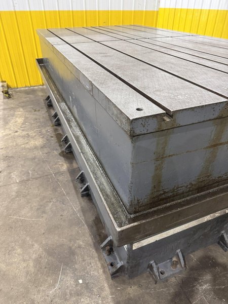 60" X 120" T-SLOTTED LAYOUT TABLE / FLOOR PLATE WITH COOLANT TROUGHS: YOBRO #25558
