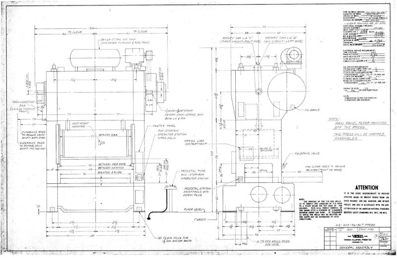 300 Ton Verson S2-300-96-54t Used Straight Side Mechanical Metal Stamping Press For Sale