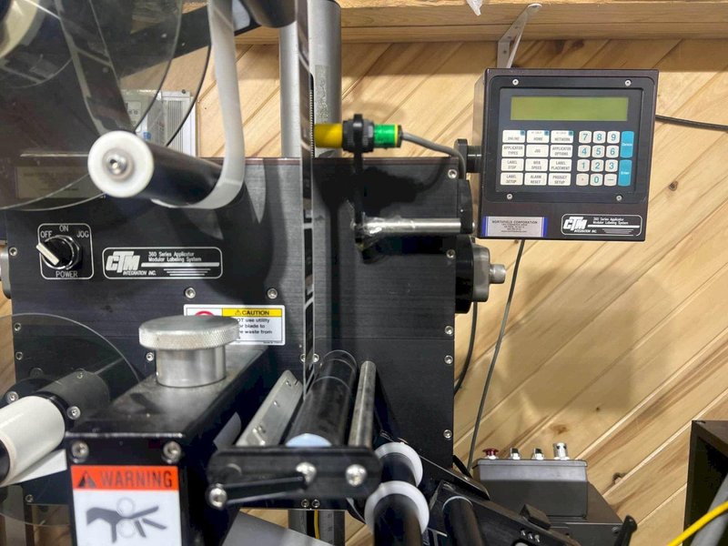 CTM Labeling Systems 360 Label Applicator with Flexlink Conveyor, 2018