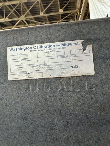 72&quot; X 144&quot; DOALL GRANITE SURFACE PLATE. STOCK # 0671325