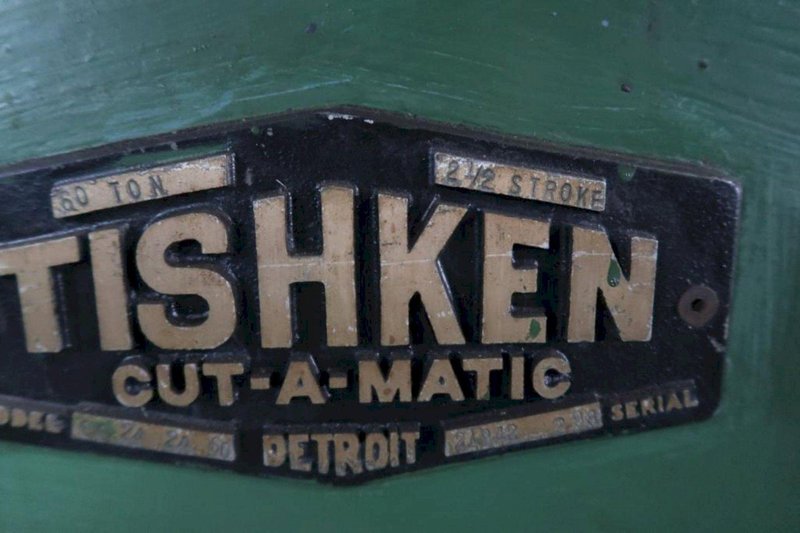 60 TON TISHKEN  4 POST CUTOFF PRESS: STOCK #73911