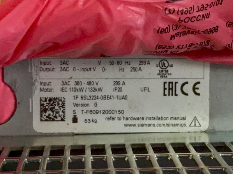 SIEMENS 110/132 KW DRIVE  -  IP 6SL3224-0BE41-1UA0