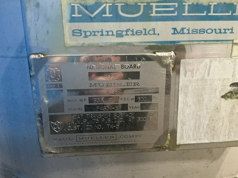 MUELLER ~359 GALLONS S/S TANK  -  VESSEL