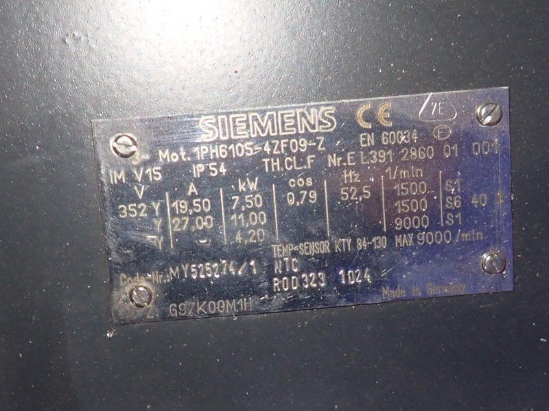 SIEMENS 11 KW SERVO MOTOR  -  1PH6105-4ZF09-Z